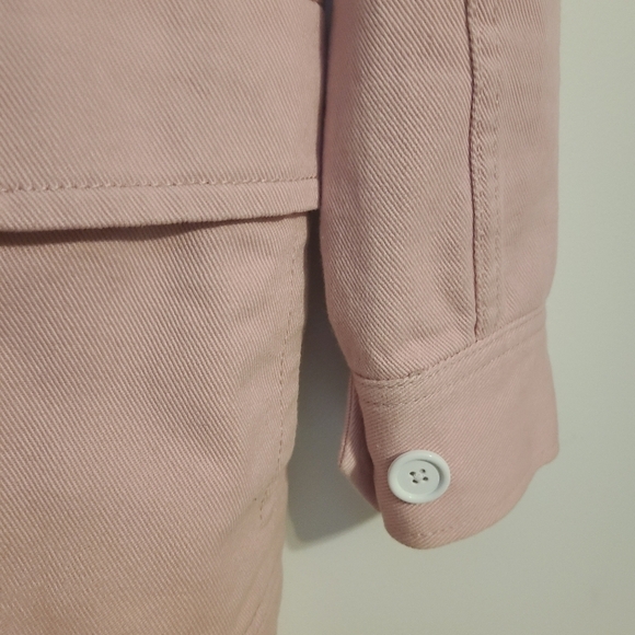 J. Crew | Women's Pink Double Breast Heavyweight Cotton Twill Jacket (Size 00) - Picture 11 of 16